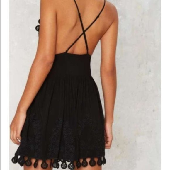 Black Lace / Crochet Mini Dress - Picture 3 of 4